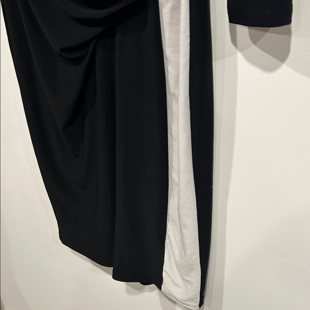 Lauren Ralph Lauren Black and Cream Long Sleeve Dress - Picture 4 of 11